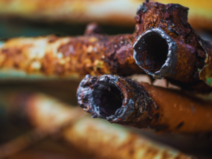 Pipe damage as a result of grease buildup 